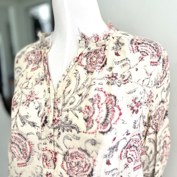 Madewell Floral Print Sheer Casual Crepe Blouse - Picture 4 of 7